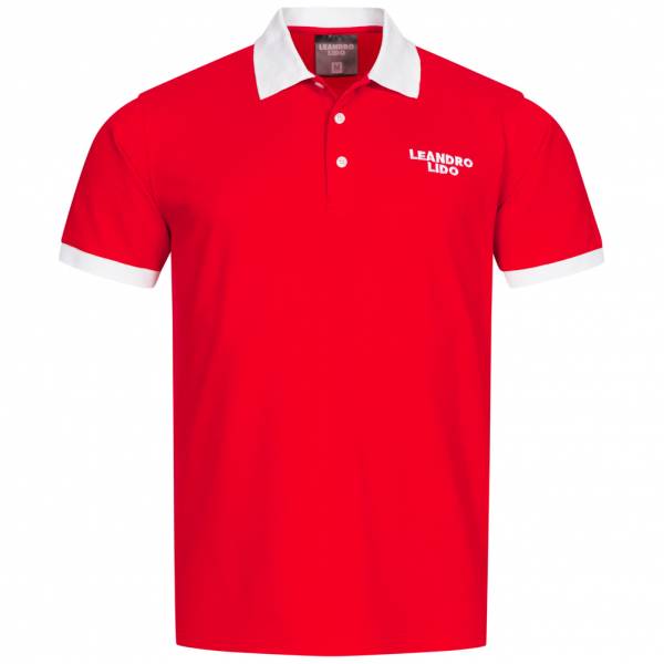 LEANDRO LIDO &quot;Pallacanestro&quot; Heren Poloshirt rood-wit