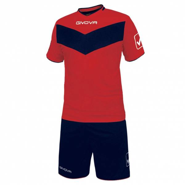 Maglia da calcio Givova con short rosso / navy Vittoria