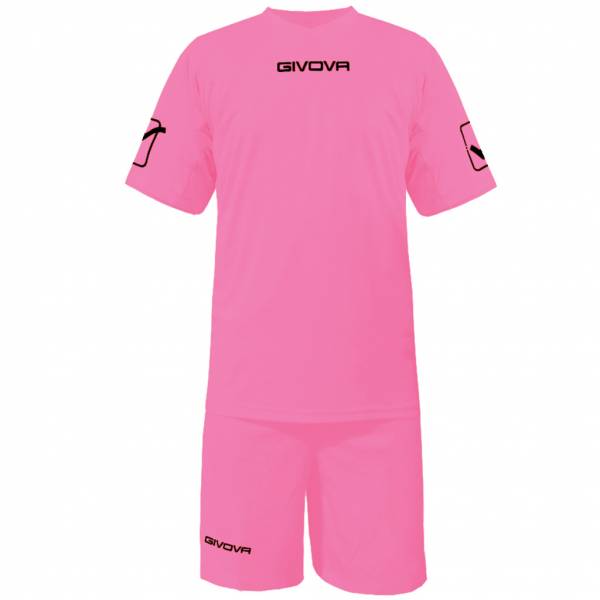 Givova Fußball Set Trikot mit Short Kit Givova rosa