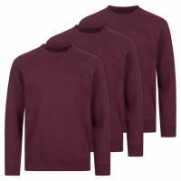 RUSSELL Authentic Melange Sweat Hombre Sudadera Pack de 3 0R260M0-Borgoña-Melange