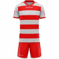 Givova Rugbytenue Shirt met short grijs/rood