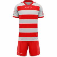 Givova Rugby Set Trikot mit Shorts grau/rot