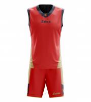 Zeus Kit King Maglia da basket + Shorts rosso/blu