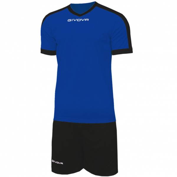 Givova Kit Revolution Fußball Trikot mit Shorts blau schwarz