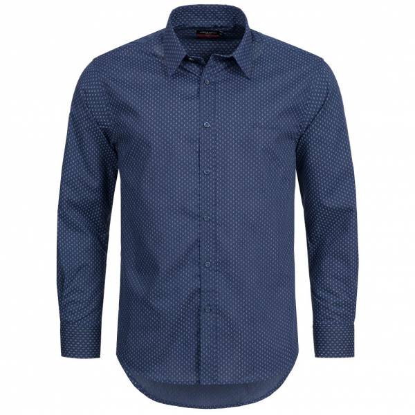 Pierre Cardin Herren Langarm Hemd dunkelblau