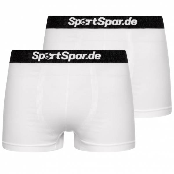 SportSpar.de "Double Sparbuxe" Herren Sport Boxershorts 2er-Pack weiß