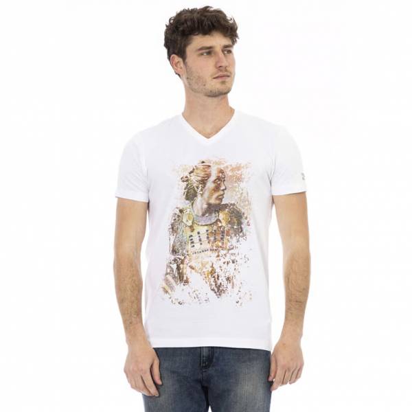 TRUSSARDI Action Men Conqueror V-neck T-shirt White 2AT108001