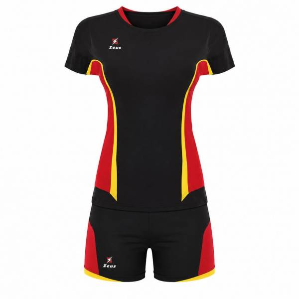 Zeus Kit Volley Tuono Damen Trikot + Shorts nero/rosso