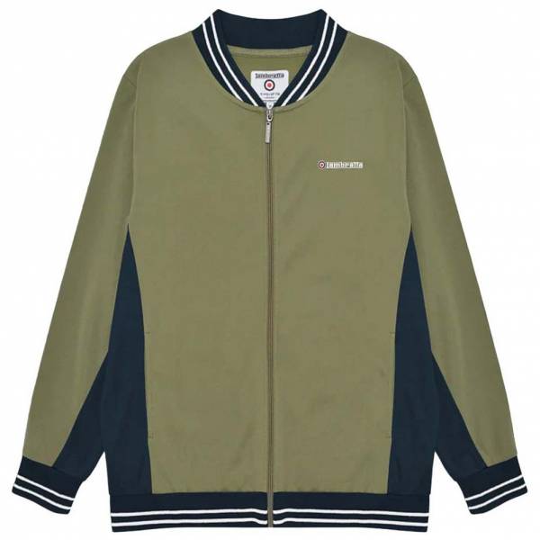 Lambretta Vintage Track Jacket Hombre Chaqueta retro SS4100 KHKI-NAVY-WHITE