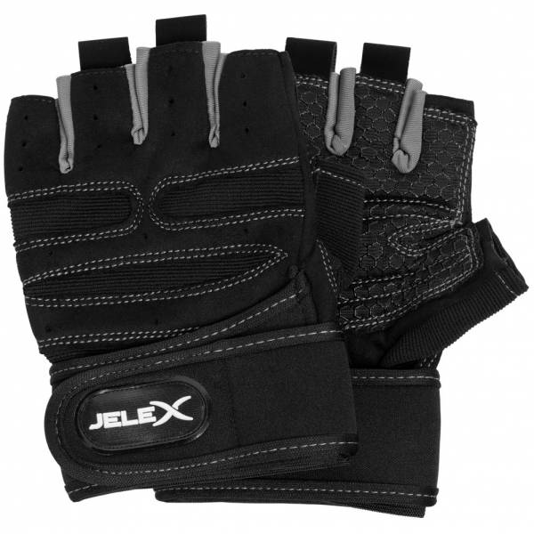 JELEX Fit gepolsterte Trainingshandschuhe schwarz-grau