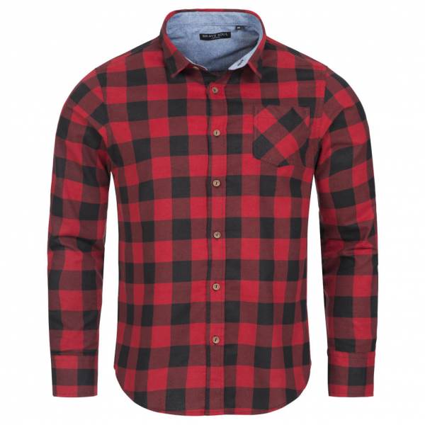 BRAVE SOUL Jack Check Print Flannel Herren Karo Hemd MSH-69JACKF Red
