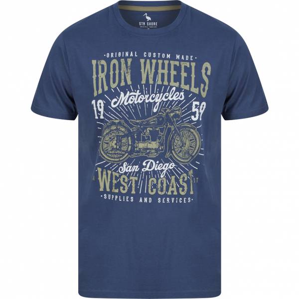 Sth. Shore Iron Wheels Hommes T-shirt 1C18102 Indigo Vintage