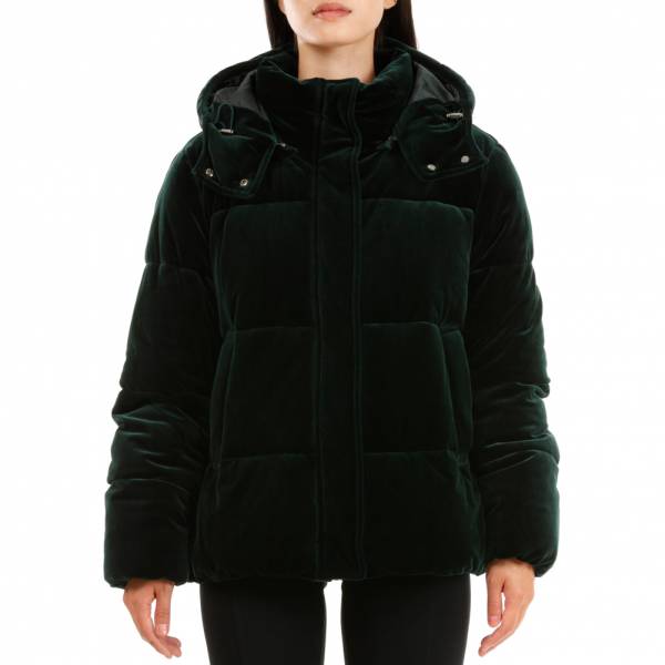 19V69 Versace 1969 Femmes Veste d’hiver en look velours 0096VERDE