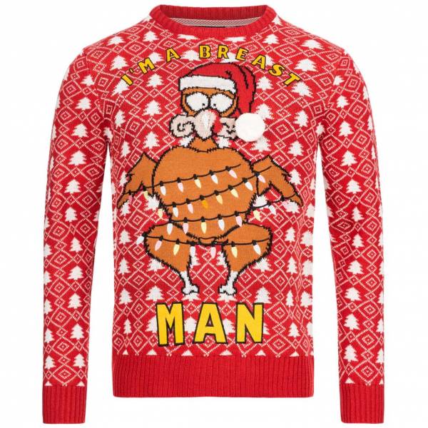 BRAVE SOUL Tasty X-Mas Weihnachts Pullover MK-230TASTY RED