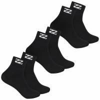 Billabong Unisex Quarter Socks 3 Pairs black BG-20 QUARTER