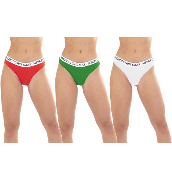 BRAVE SOUL Christmas Damen String Tanga 3er-Pack LKN-18CHRISTMAS