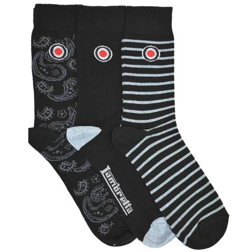 Lambretta Retro Hommes Chaussettes 3 paires LS8164-BLK/INDIGO