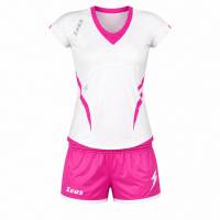 Zeus Kit Manila Donna Maglietta sportiva + Shorts bianco/fucsia