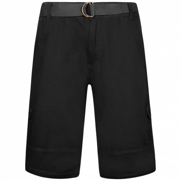 Juno Herren Cargo Shorts mit Gürtel Ripstop 1G11623 Black