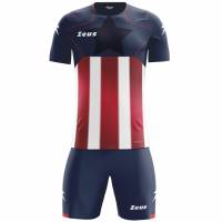 Zeus Kit Hero Ensemble de foot avec Short bleu rouge