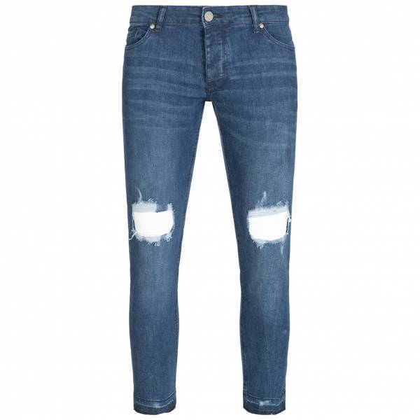 BRAVE SOUL Drogba Blue Denim Ripped Knee Skinny Mężczyźni Dżinsy MJN-DROGBA