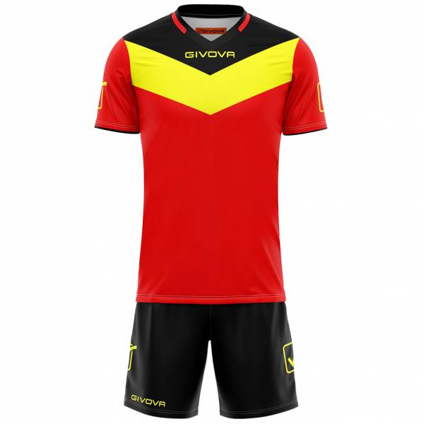 Givova Kit Campo Set Trikot + Shorts rot/gelb