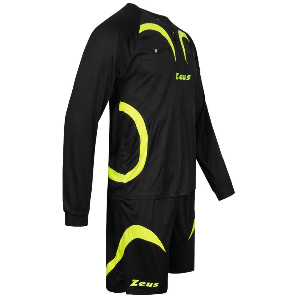 Zeus Uomo Set arbitro Magliettina e pantaloncini Nero scontosport