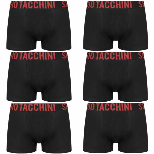 Sergio Tacchini Hommes Boxer-short Lot de 6 noir/bordeaux