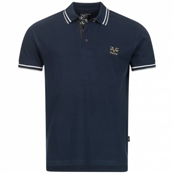 19V69 Versace 1969 Ricamo Retro Herren Freizeit Polo-Shirt VI20SS0006A navy