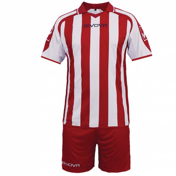 Givova Fußball Set Trikot mit Short Supporter rot/weiß