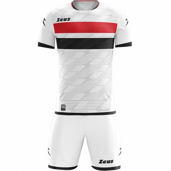 Zeus Icon Teamwear Set Trikot mit Shorts weiß schwarz