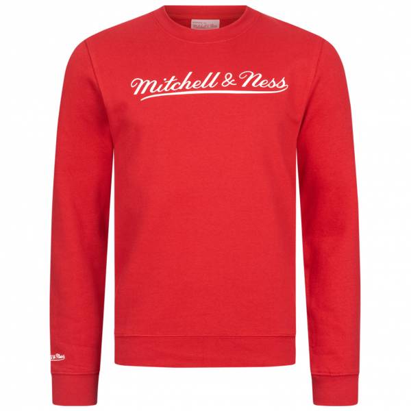 Mitchell & Ness Script Crew Hommes Sweat-shirt MN-BRA-SCRPTLOGOCREW-REDWHT