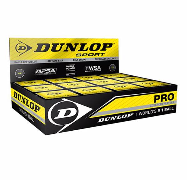 Dunlop Piłki do squasha PRO Pudełko zawierające 12 sztuk