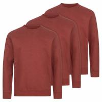 RUSSELL Authentic Melange Sweat Hombre Sudadera Pack de 3 0R260M0-Ladrillo-Rojo-Melange