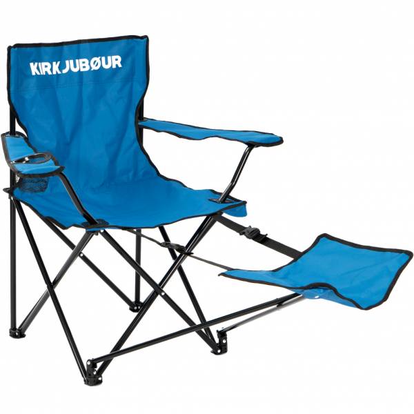 KIRKJUBØUR® &quot;Hemsön&quot; Krzesło kempingowe z częścią na stopy niebieski
