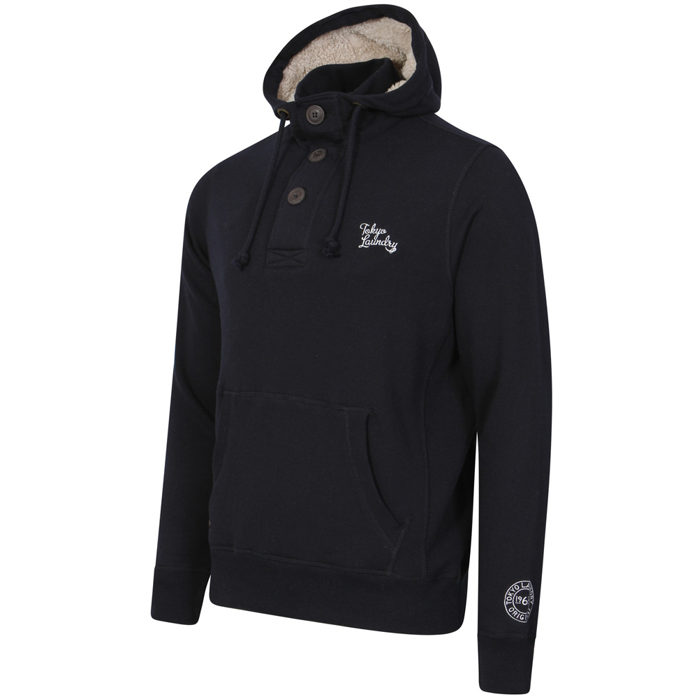 Tokyo Laundry Fox Creek Layered Borg Lined Herren Hoody 1D8137 Dark Navy Tokyo Laundry Fox Creek Layered Borg Lined Herren Hoody 1D8137 Dark Navy