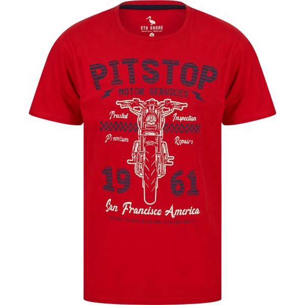 Sth. Shore Pitstop Hommes T-shirt 1C18090 Cerise Barados