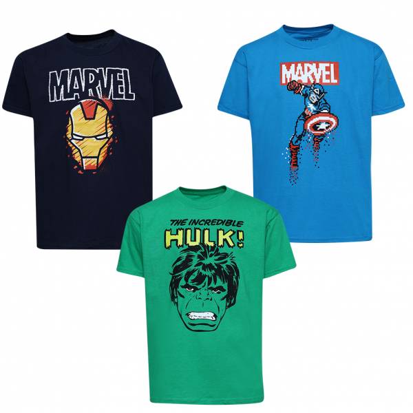 MARVEL Ironman Hulk Captain America Enfants T-shirt Lot de 3 MABPK010MUL