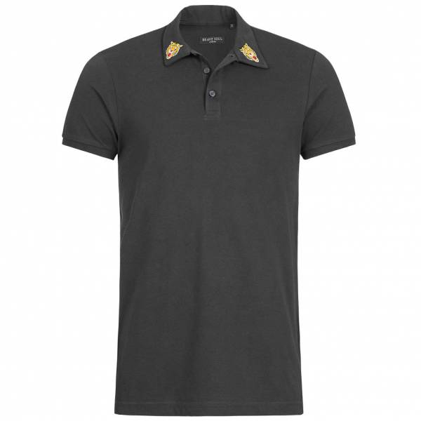 BRAVE SOUL Venom Herren X3 Button Polo-Shirt MPS-69VENOM Jet Black
