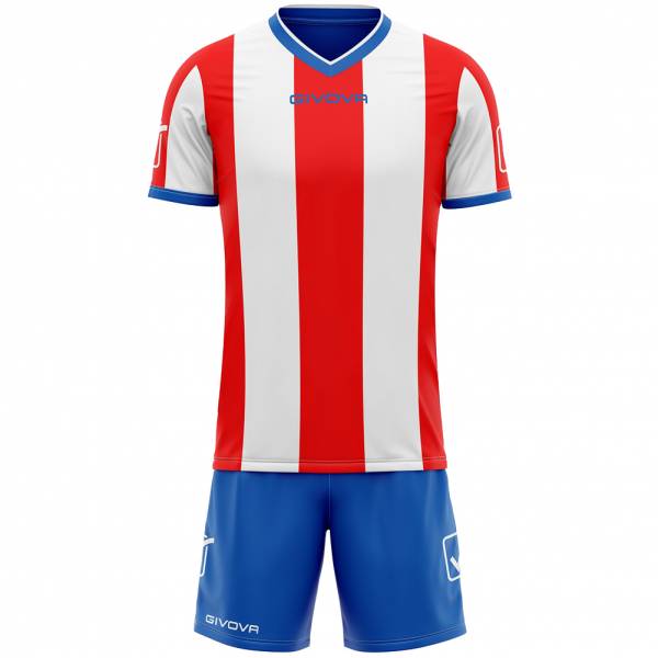 Givova Voetbaltenue Shirt met Shorts Kit Catalano rood / wit