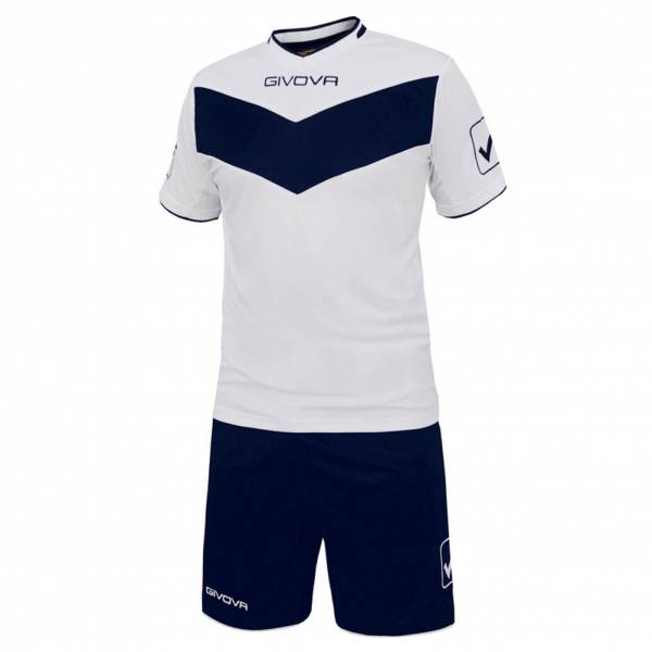 Maglia da calcio Givova con short bianco / navy Vittoria