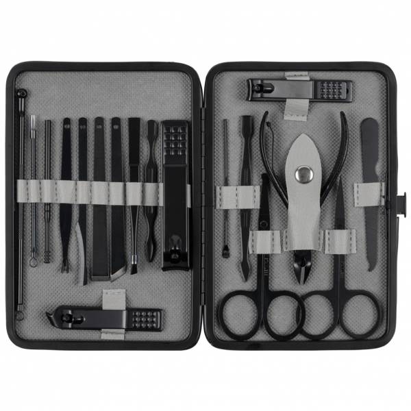 LEANDRO LIDO &quot;Brescia&quot; Manicure/Pedicure Set 19-delig grijs