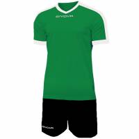 Givova Kit Revolution Maglietta da calcio con Shorts verde nero