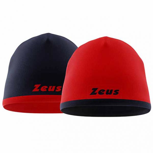 Zeus Wende Beanie Wintermütze Rot Navy