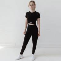 Vorschau: JELEX "Chiara" Donna Top da fitness a maniche corte nero Vorschau: JELEX "Chiara" Donna Top da fitness a maniche corte nero