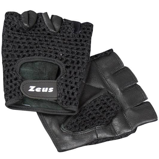 Zeus Rete Skórzane rękawiczki fitness do podnoszenia ciężarów z krótkimi palcami