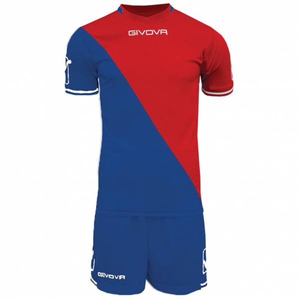 Givova Craft Voetbaltenue Shirt met Shorts Kit blauw / rood