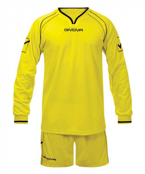 Givova Football Ensemble Maillot à manches longues avec Short Leader jaune