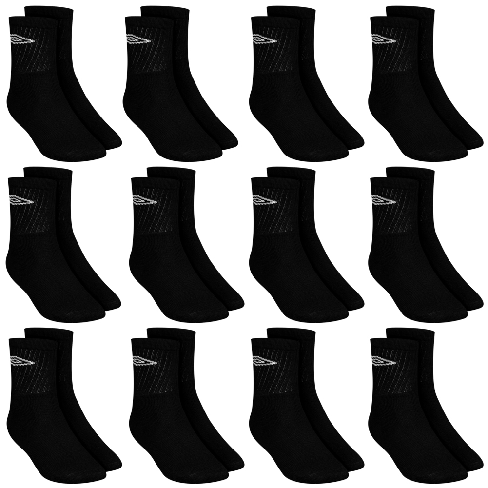 Umbro Crew Sports Socks Pack of 12 black 19353B