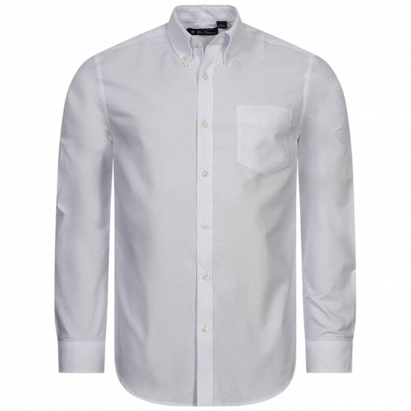 BEN SHERMAN Oxford Hommes Chemise à manches longues 0077857-BLANC